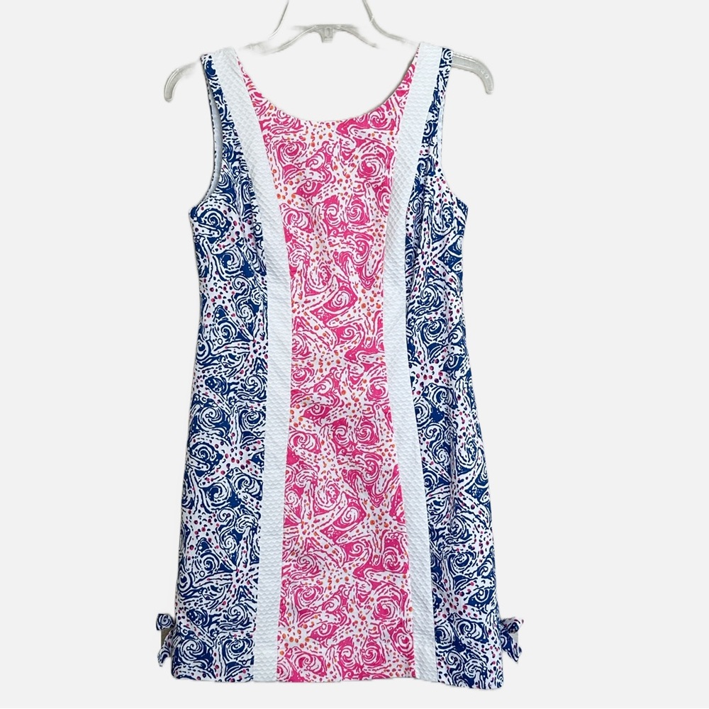 Lilly Pulitzer Indigo Star Crush Delia Shift Dress Size 2 in White, Pink…